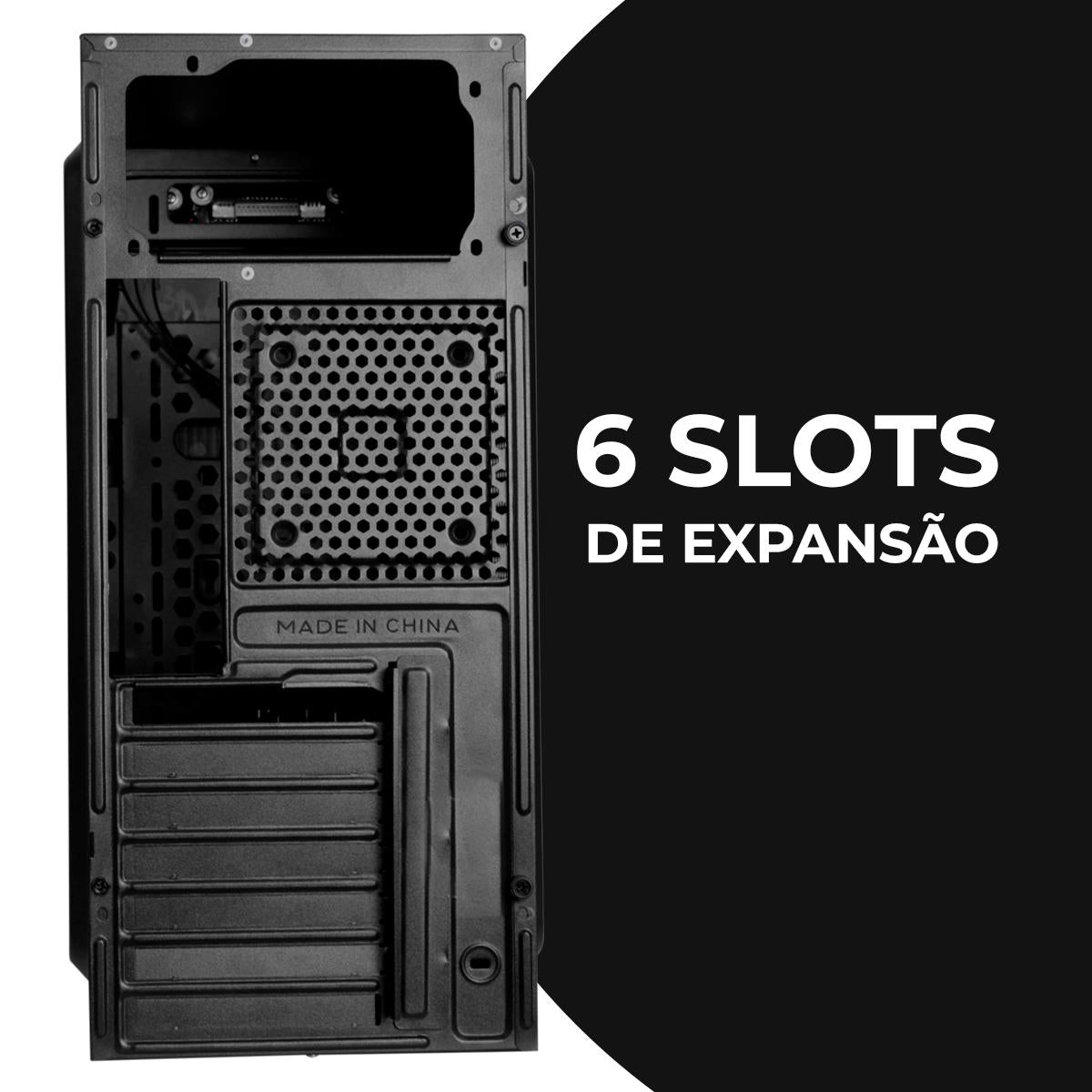 Gabinete PC Grasep Office Desktop ATX/Micro/Mini Organização e Refrigeração Eficiente USB 3.0 - D-ATX01