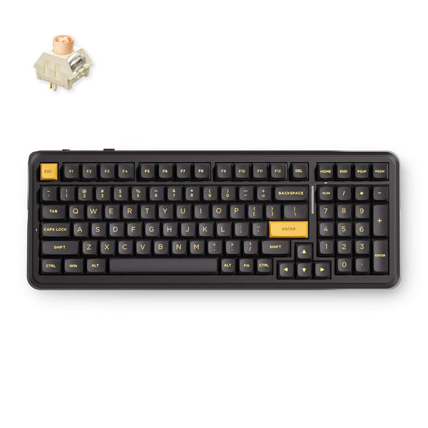 Teclado Gamer Sem Fio MCHOSE K99 V Tri-Modo Preto Gold 8K Polling SOCD RGB 360°