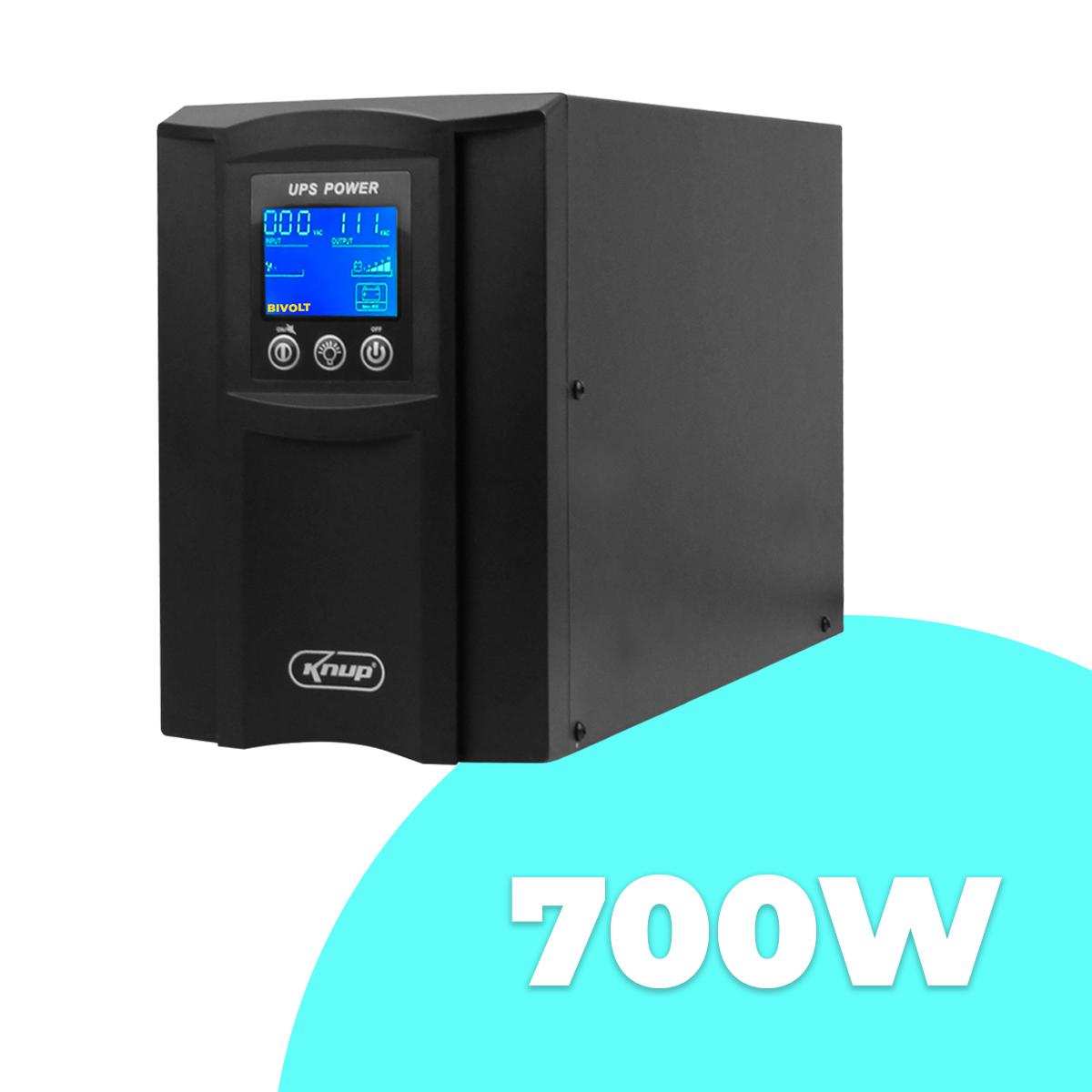 Nobreak Senoidal Puro 700W Bivolt Knup Energia Estável e Segura para seu Home Office - KP-593