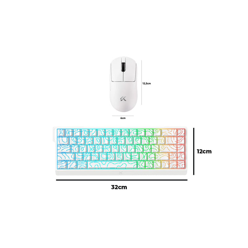 Kit Gamer MCHOSE Ace 68 e A7V2: Construção Gasket Mount e Mouse Tri-Modo