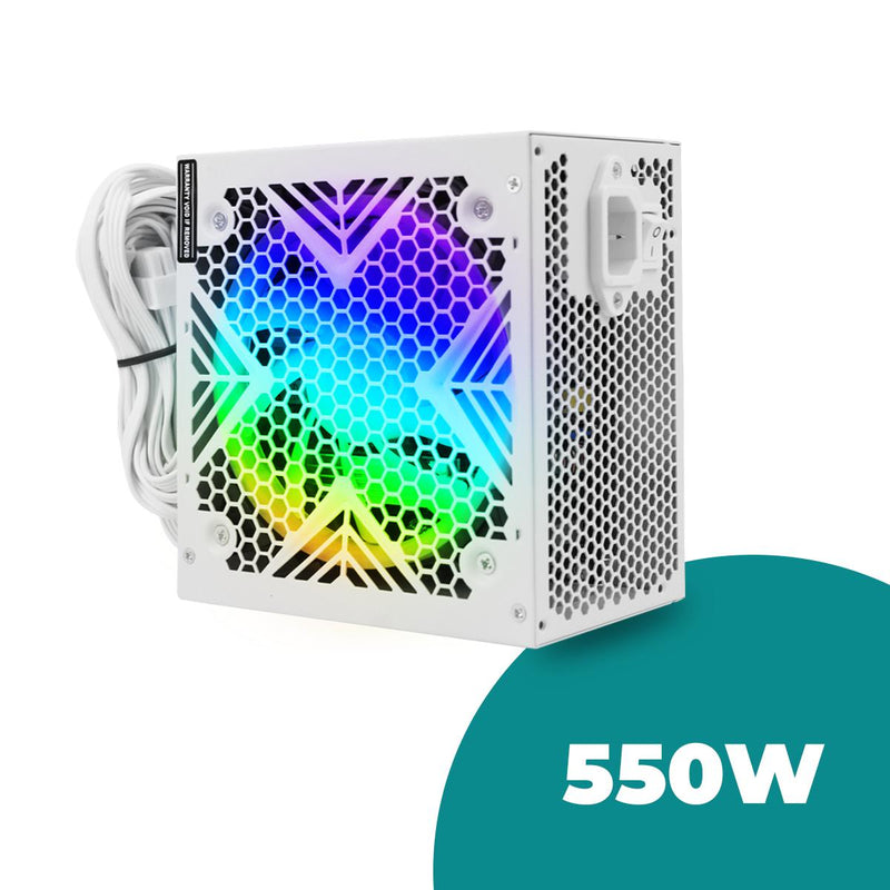Fonte ATX 550W Iluminação RGB Aitek Para PC Intel e AMD 80 Plus Bronze - DELTA-F550-B