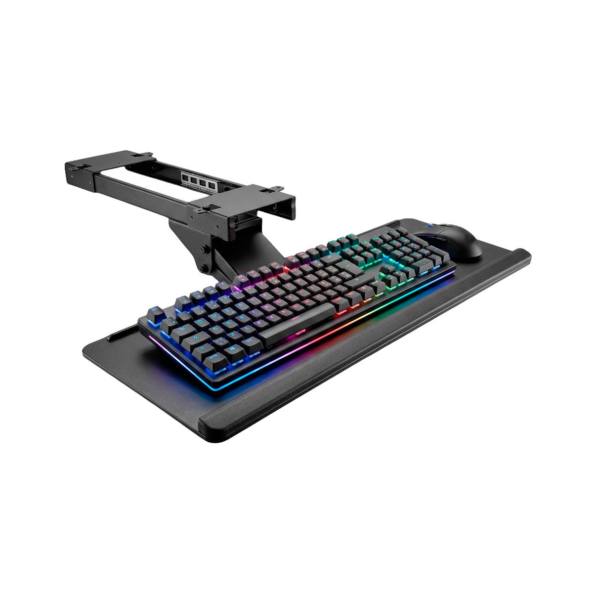Suporte Retrátil Para Teclado Oderço com Apoio em Gel Bandeja Ergonômica Ajustável com Trilho Deslizante para Mesa - PLMST01A