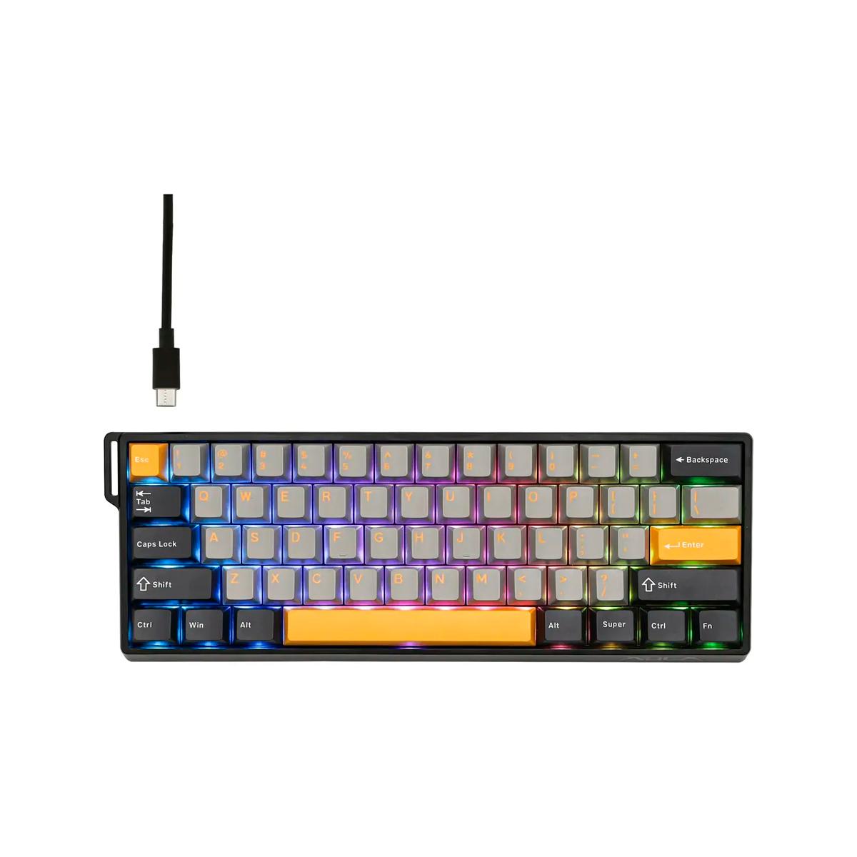 Teclado Gamer AULA 60HE MAX Polling Rate 8000Hz Plug And Play USB-C
