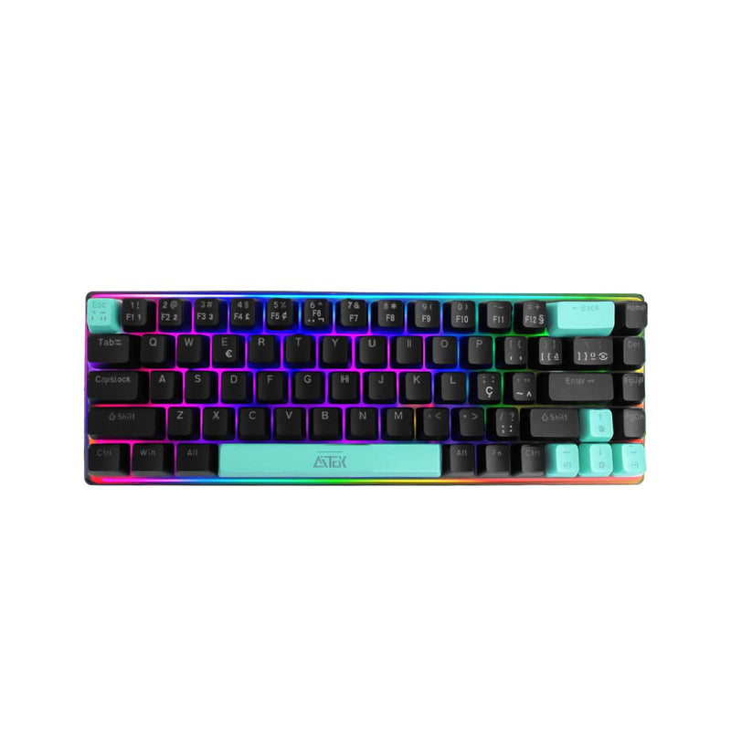 Teclado Mecânico Gamer Aitek 68 Teclas LED Com fio USB Silencioso Compacto - ATE-M0691