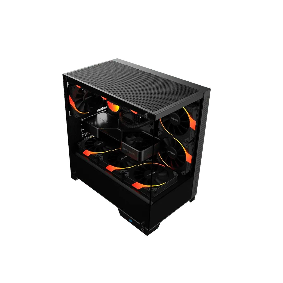 Gabinete Gamer Mid Tower Oderço com Vidro Temperado Duplo Para Setup Compatível com Water Cooler - GFFTWRBV