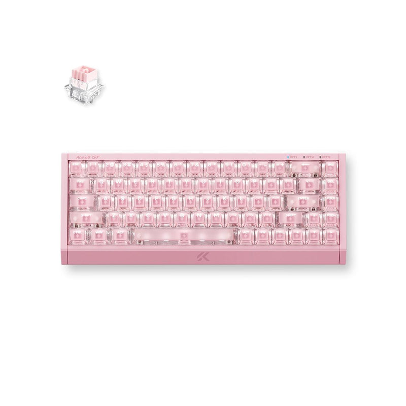 MCHOSE Ace 68 GT Crystal Pink Teclado Magnético Hall Effect 65% com Rapid Trigger
