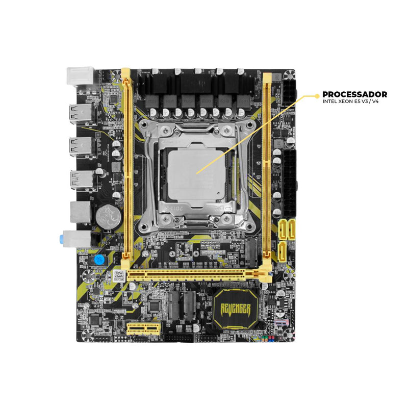 Placa Mãe LGA2011 V3/V4 DDR4 Revenger com Processador Xeon E5-2660V3 10 PCI-e M.2 Gigabit - G-X99C-60