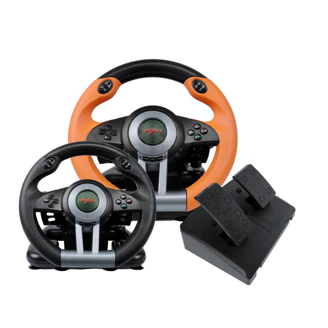 Kit Simulador de Corrida PXN V3PRO Volante Com Paddle Shift + Pedais Analógicos Freio e Acelerador