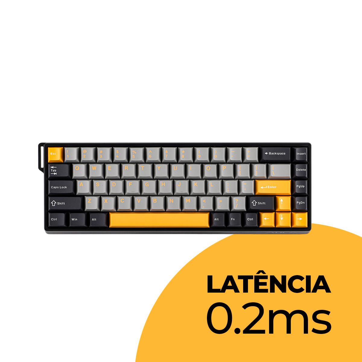 Teclado Gamer AULA WIN68 HEMAX Anti-Ghosting NKRO Cabo USB-C Removível