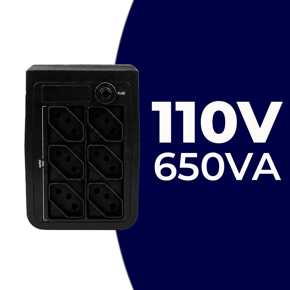 Nobreak UPS 650VA 110V Silencioso Bateria 7AH para Computador, Roteador e Periféricos - ANB-061