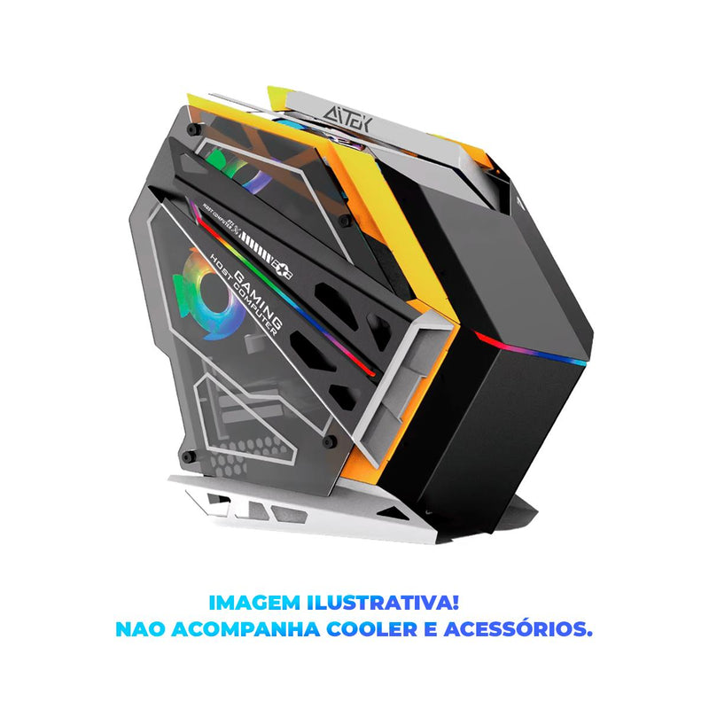Gabinete Gamer RGB USB 3.0 Aitek ATX/M-ATX Design Futurista - DELTA-PHANTOM-GMP