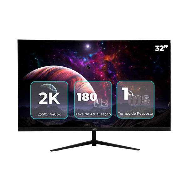 Monitor Gaming Curvo 32 Polegadas Aitek 2K 180Hz 1ms Displayport Performance Profissional - DELTA-M3222AC