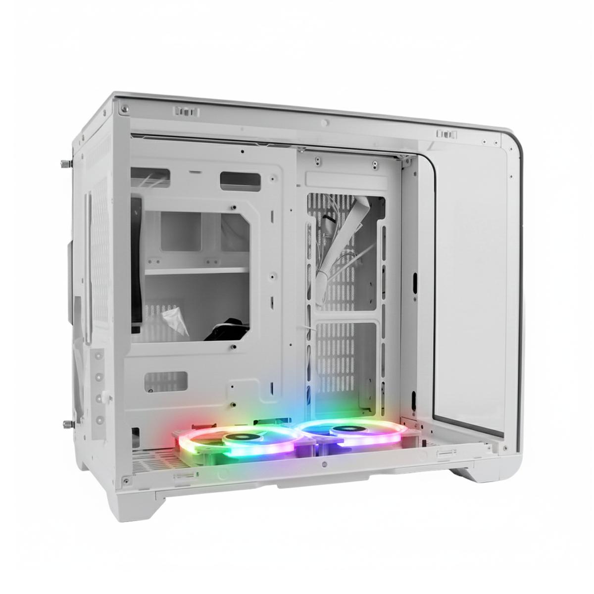 Gabinete Panorâmico Grasep com Vidro Curvo e 5 Fans Para Setup Gamer - D-MATX11