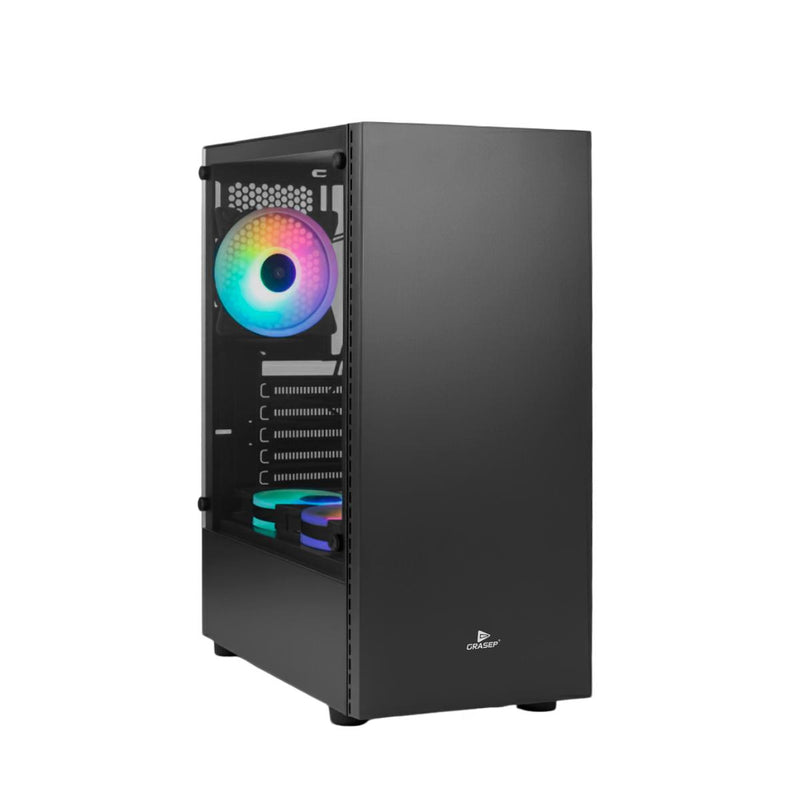 Gabinete Gamer Mid Tower Grasep RGB 3 Fans Vidro Temperado USB 3.0 - D-ATX13