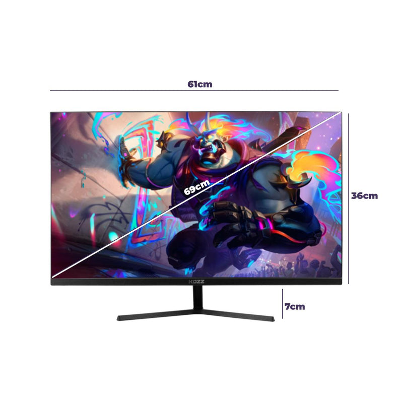 Monitor 27 Pol FHD Kozz 144Hz 1ms Fluidez para Gamers Competitivos - KZ-M2725