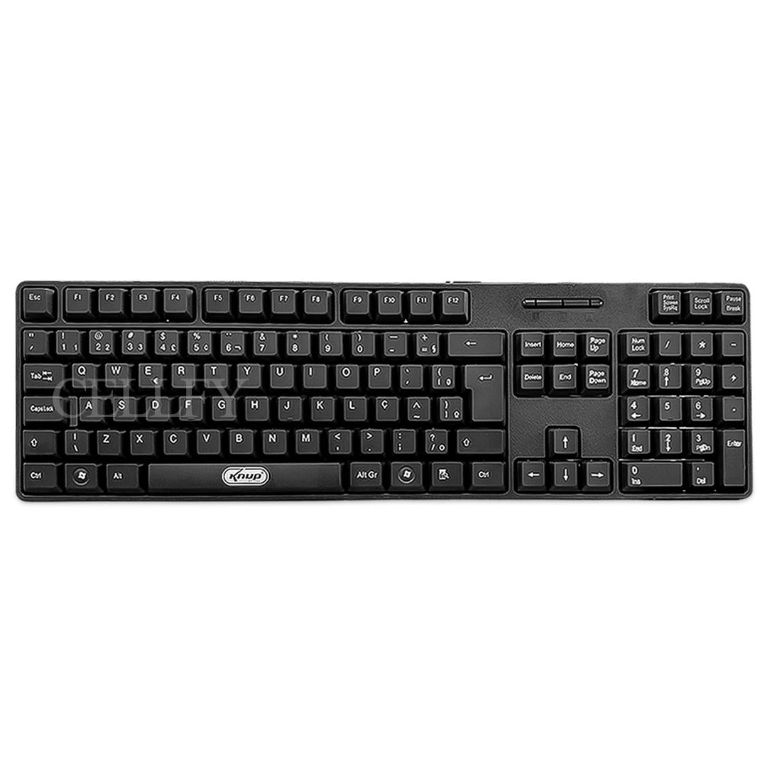 Teclado USB ABNT2 Silencioso Com Fio Knup Plug And Play Para PC E Notebook - KP-2044
