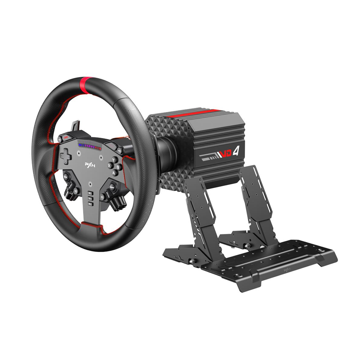 Kit Simulador de Corrida PXN VD4 Base Direct Drive 4Nm + Volante W AS + Pedais Freio e Acelerador