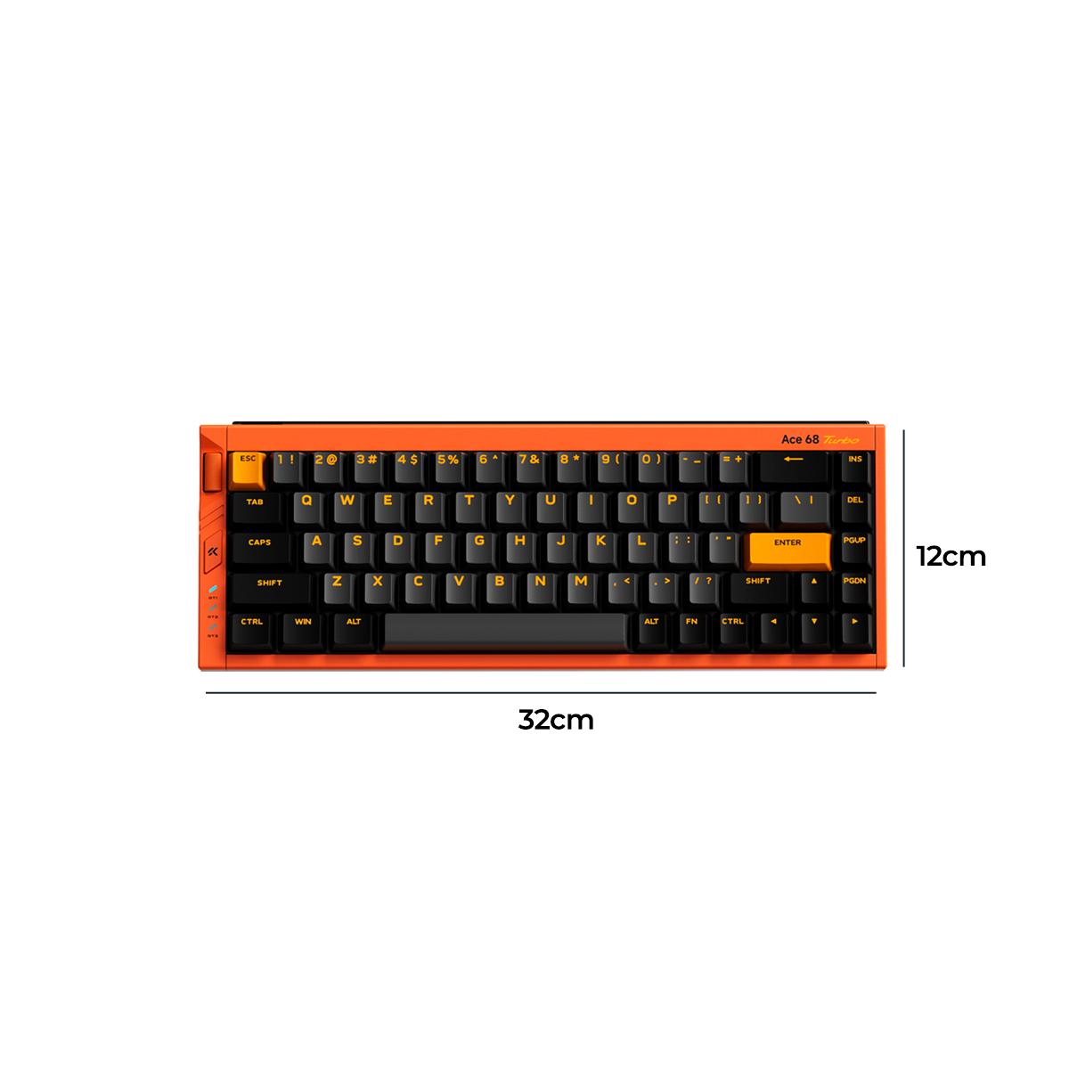 Teclado Gamer MCHOSE Ace 68 Turbo Laranja Hall Effect 65% Light Bar Dinâmico