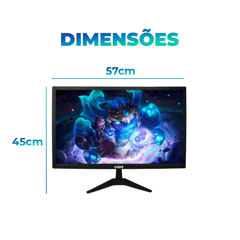 Monitor Gamer 24” Full HD Kozz M2400 - Controle Luz Azul 5ms 60Hz Bivolt