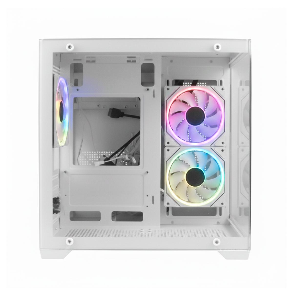 Gabinete Branco Para PC Gaming Aitek Premium com Lateral de Vidro Temperado e Suporte para Water Cooler - AGP-M33160CB