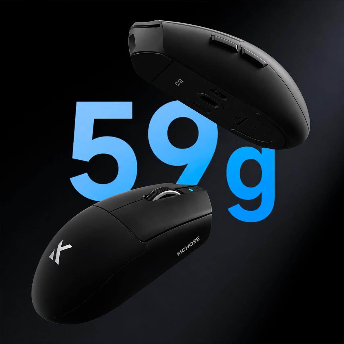 Mouse Sem Fio MCHOSE G3 V2 com Polling Rate de 1000Hz e Conexão Tri-Mode