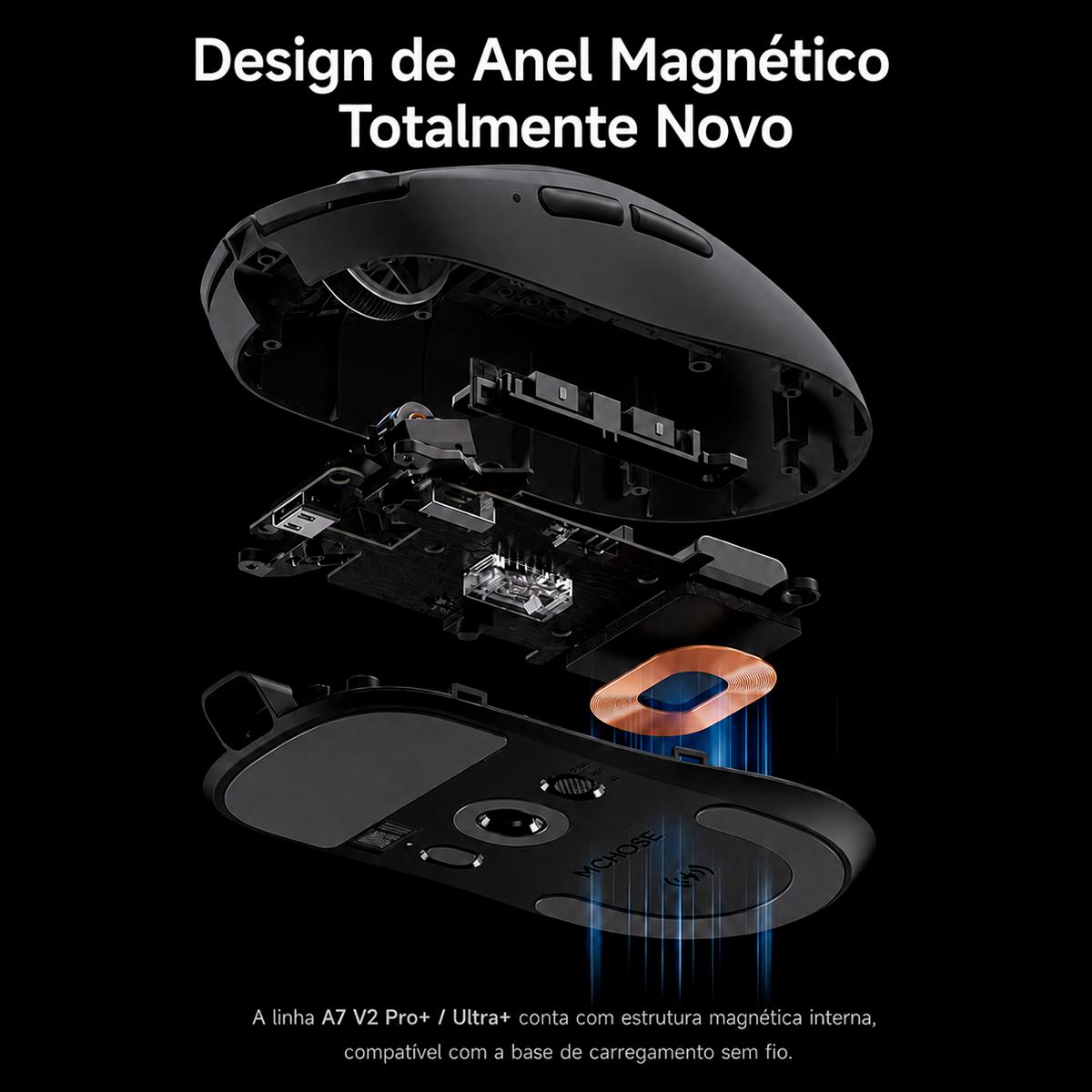 Mouse Gamer MCHOSE A7 V2 Ultra+ Tri Mode com Latência de 0,125ms para FPS