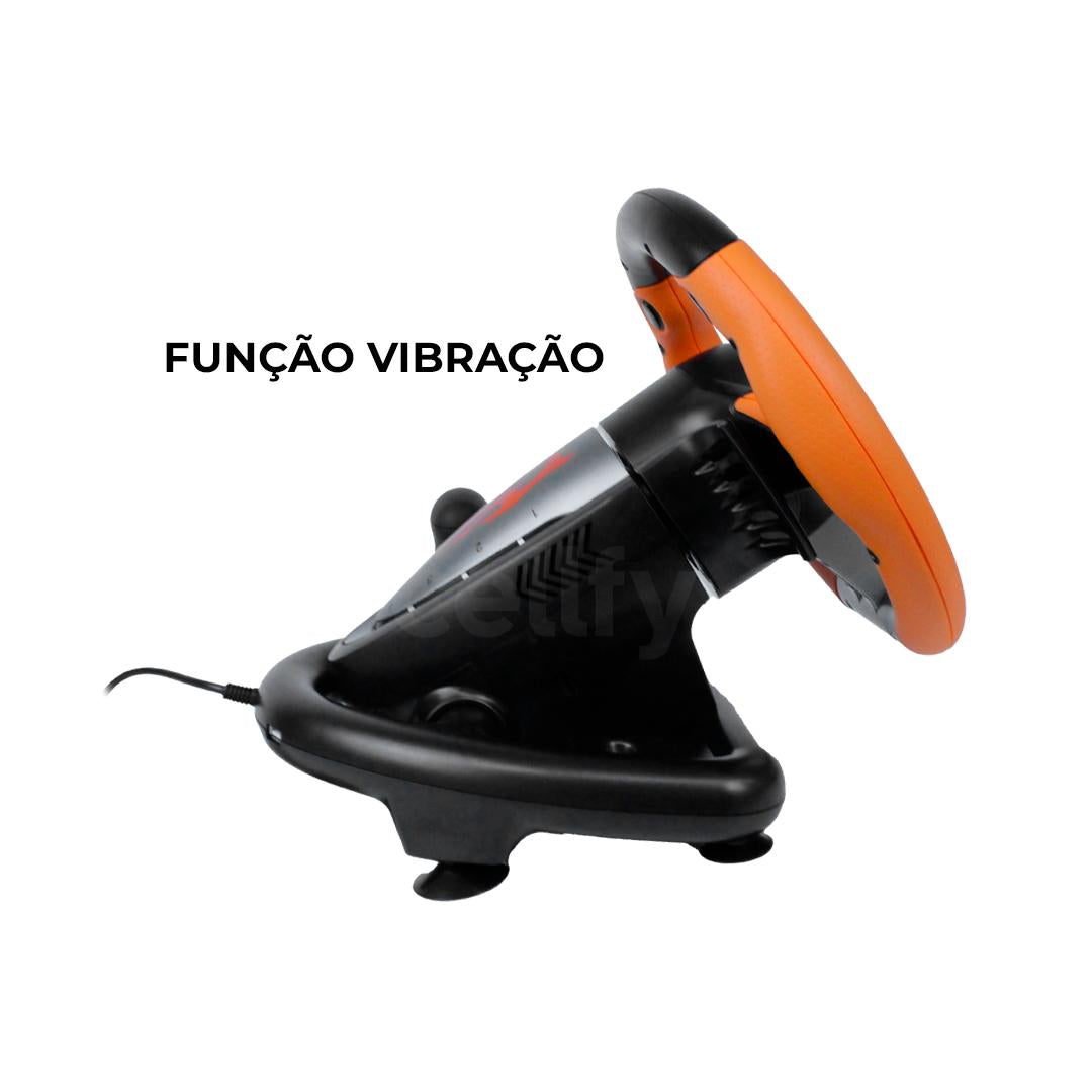 Kit Simulador de Corrida PXN V3PRO Volante Com Paddle Shift + Pedais Analógicos Freio e Acelerador