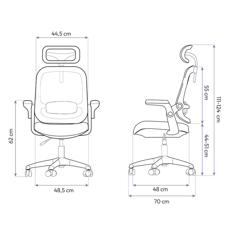 Cadeira Ergonômica Elements Astra com Ajuste Lombar Encosto Mesh Braços Retráteis
