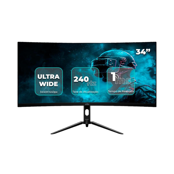 Monitor Gamer 34 Pol Curvo UltraWide 240Hz 1ms G-Sync FreeSync VESA