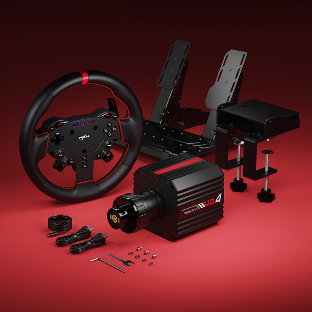 Kit Simulador de Corrida PXN VD4 Torque 4Nm Para PC + Volante W AS Quick Release + Pedais Freio e Acelerador — slide 8
