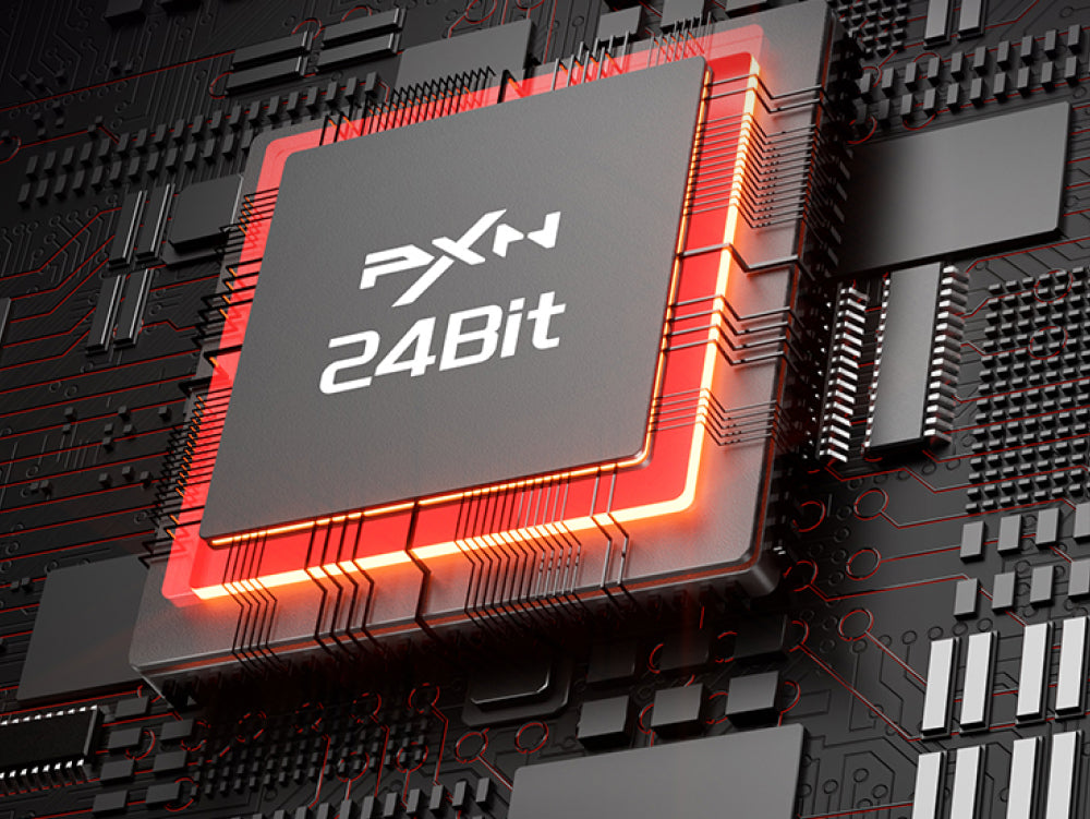 Encoder de 24 bits e chip dedicado: precisão que se sente