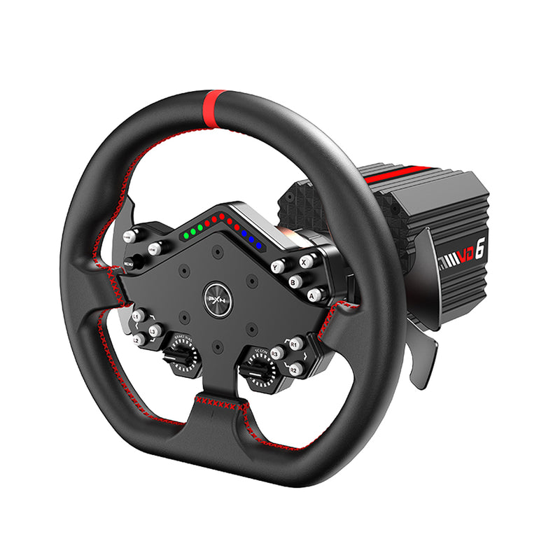 Kit Simulador de Corrida Gamer PXN VD6 Base Torque 6Nm + Volante W DS 300mm + Pedais Acelerador, Freio e Embreagem