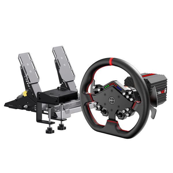 Kit Simulador de Corrida PXN VD6 Direct Drive 6Nm + Volante WDS R2 + Pedais Acelerador e Freio