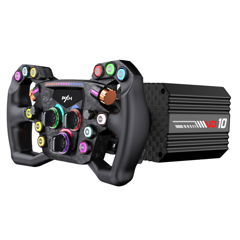 Kit Simulador de Corrida PXN VD10 10NM + Volante GT One 12 Botões RGB