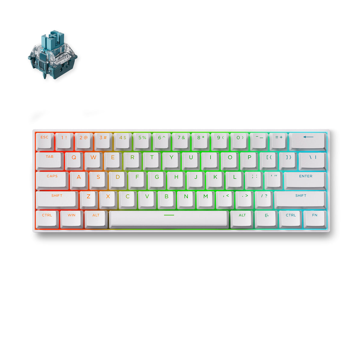 Teclado Gamer MCHOSE Ace 60 Pro Branco Hall Effect Switch Black Uranus Iluminação RGB