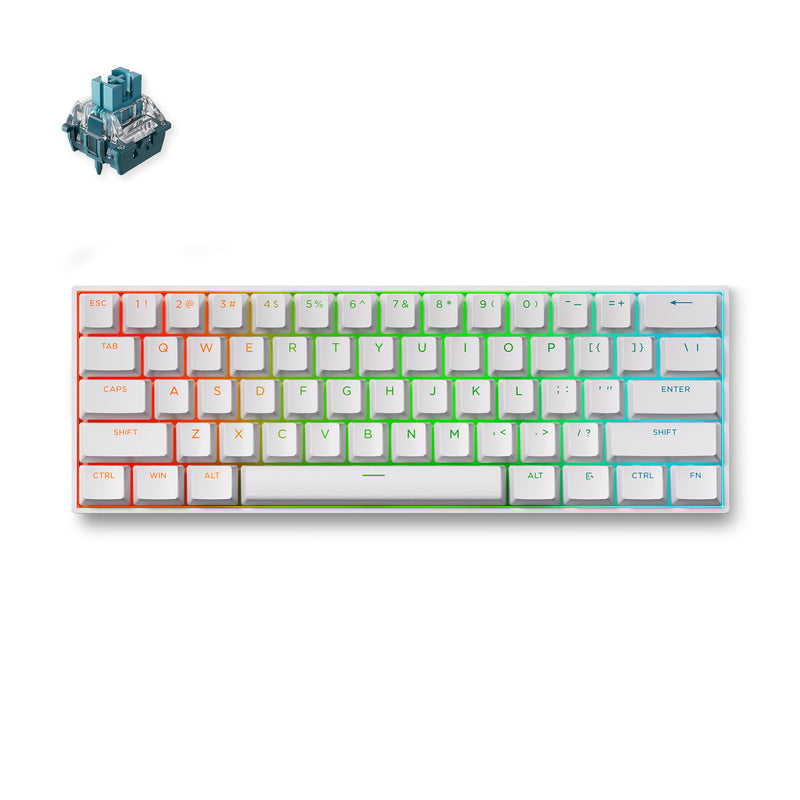 Teclado Gamer MCHOSE Ace 60 Pro Branco Hall Effect Switch Black Uranus Iluminação RGB