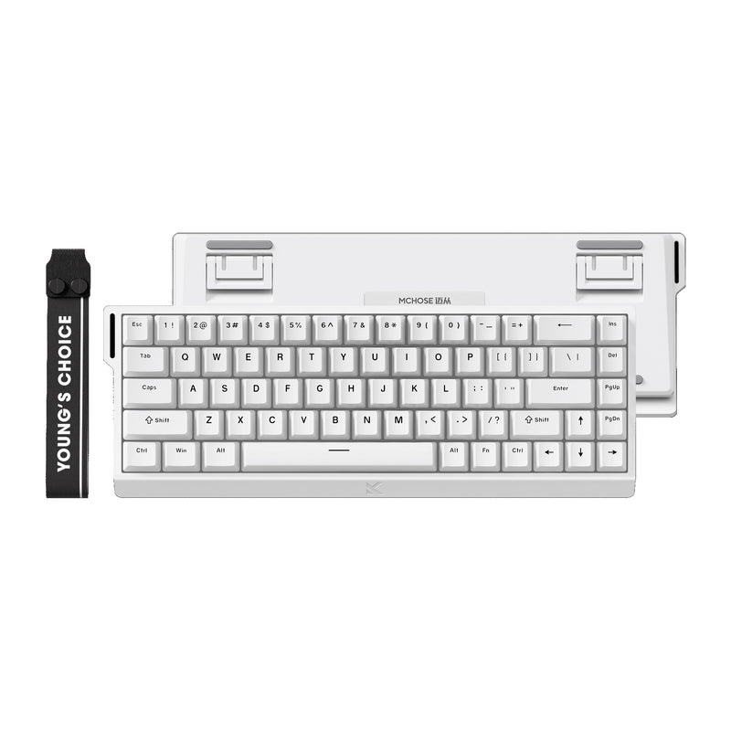 Teclado Gamer MCHOSE Ace 68 White Ice Hall Effect 65% com Rapid Trigger e Polling Rate 8000Hz