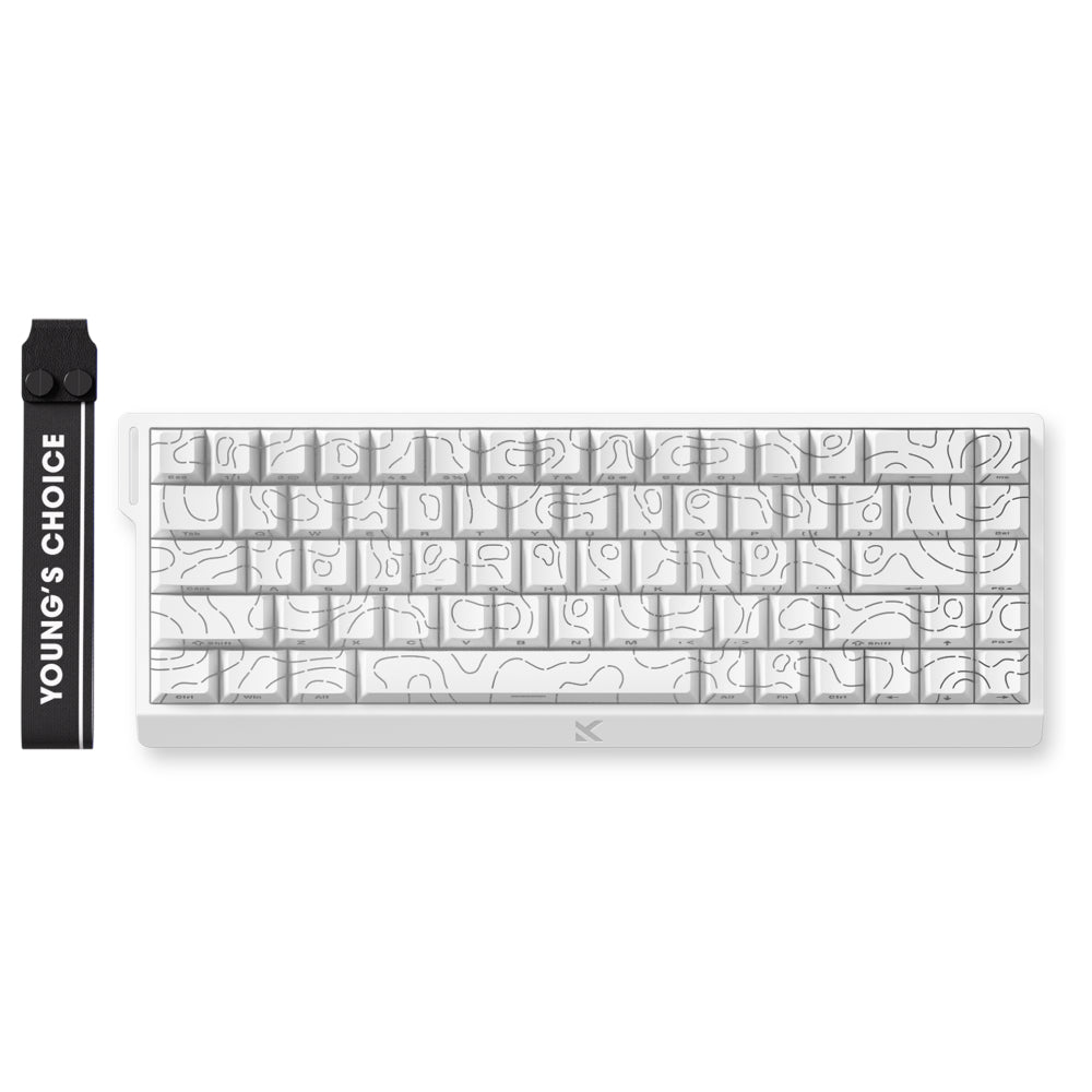 Teclado Gamer MCHOSE Ace 68 Branco Topographic Hall Effect 65% Switch TTC Dragon Iluminação RGB