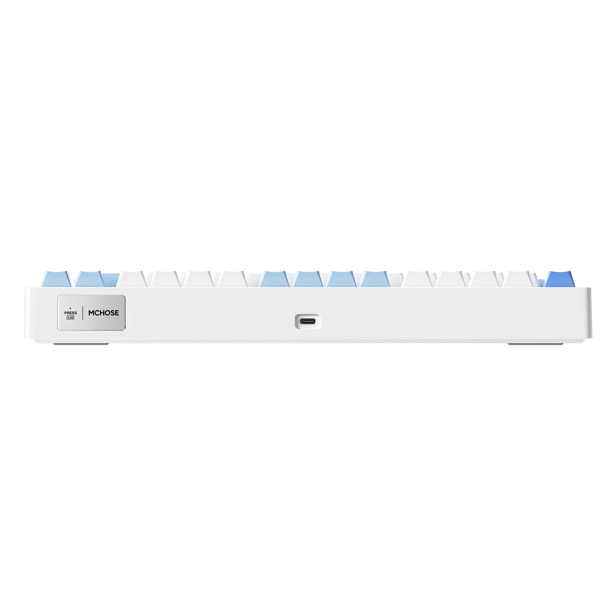 Teclado Mecânico MCHOSE G75 Pro Branco e Azul 75% Triple Mode RGB