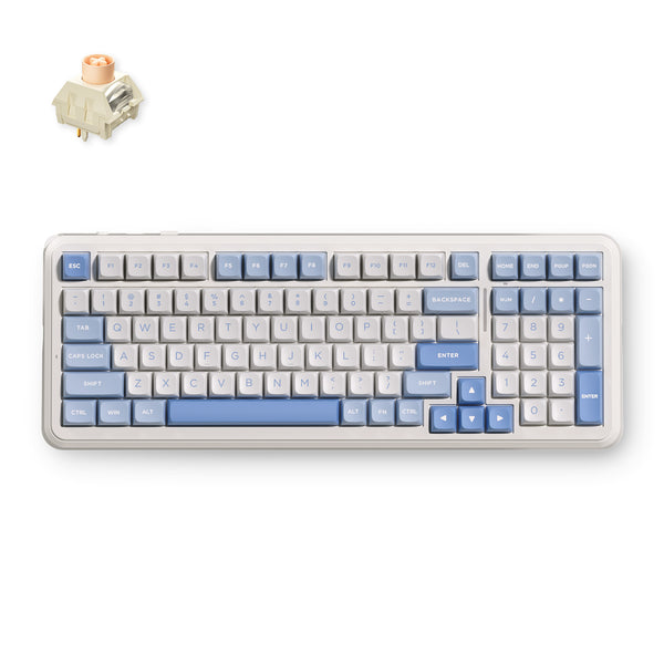Teclado Gamer Sem Fio MCHOSE K99 V Tri-Modo Azul 8K Polling SOCD RGB 360°