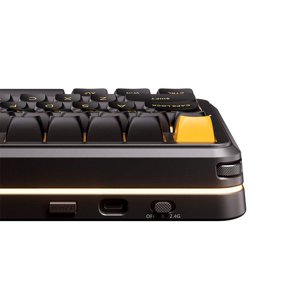 Teclado Gamer Sem Fio MCHOSE K99 V Tri-Modo Preto Gold 8K Polling SOCD RGB 360°