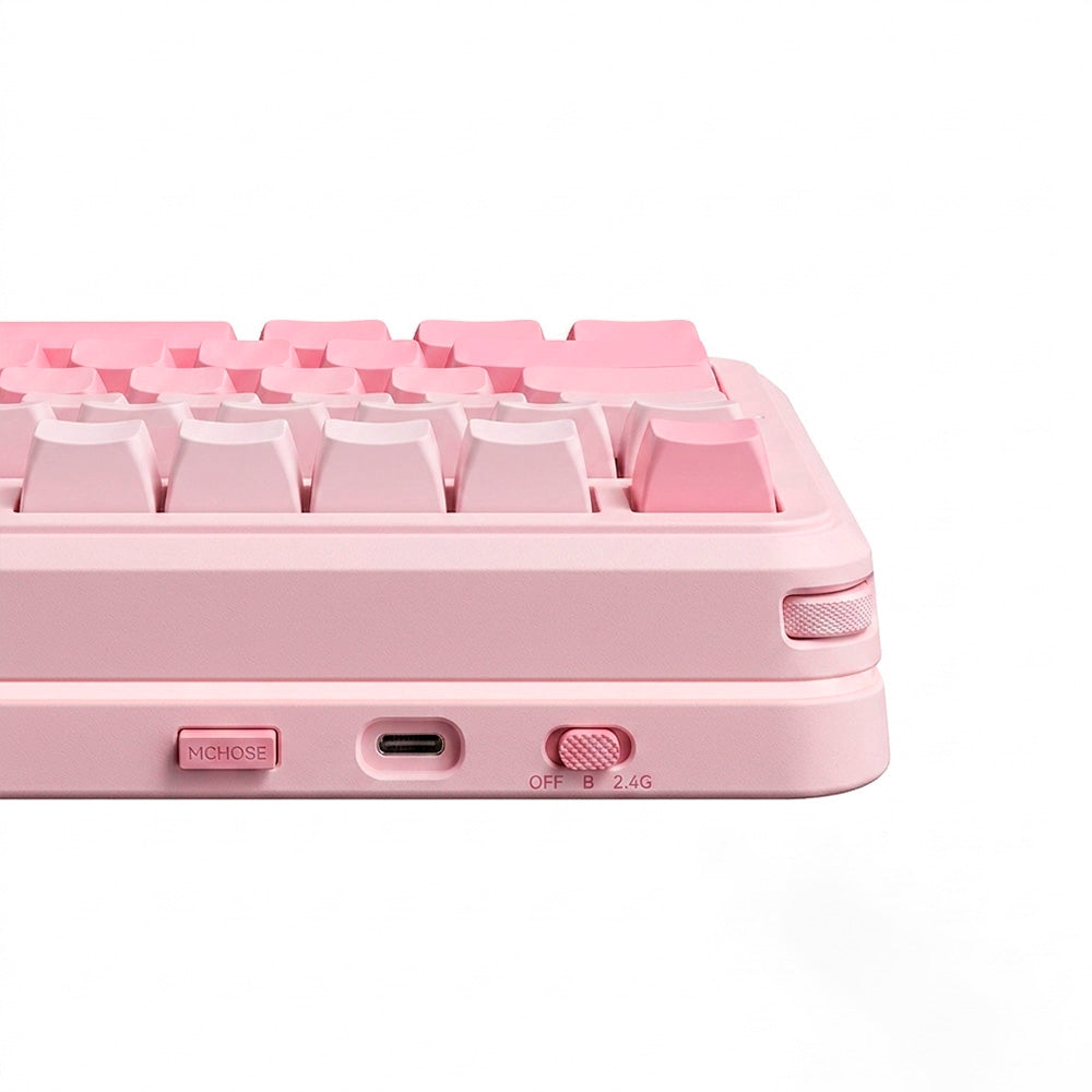 Teclado Gamer Sem Fio MCHOSE K99 V Tri-Modo Rosa Gradient 8K Polling SOCD RGB 360°