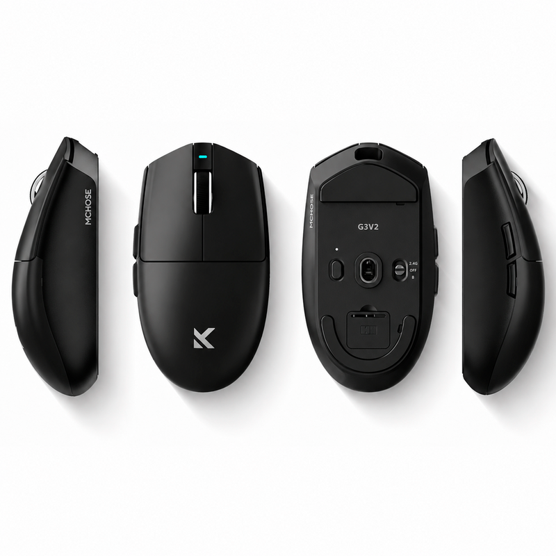 Mouse Sem Fio MCHOSE G3 V2 com Polling Rate de 1000Hz e Conexão Tri-Mode