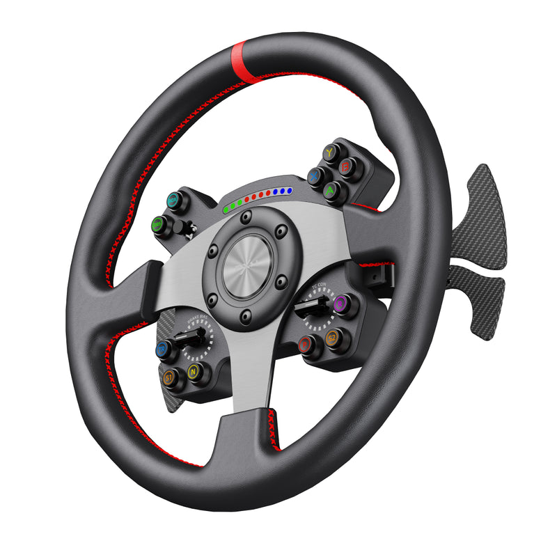 Kit Simulador de Corrida PXN VD10 Direct Drive  + Volante WCSR2 + Pedais Acelerador e Freio + Embreagem