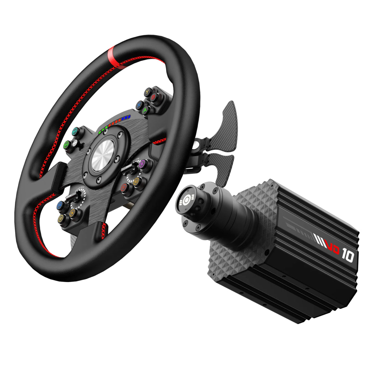 Kit Simulador de Corrida PXN VD10 Direct Drive + Volante WCSR2 + Pedais Acelerador e Freio + Embreagem