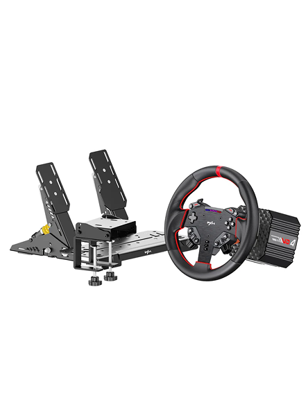 Kit Simulador de Corrida PXN VD4 Torque 4Nm Para PC + Volante W AS Quick Release + Pedais Freio e Acelerador