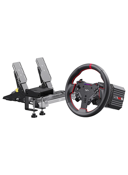 Kit Simulador de Corrida PXN VD6 Direct Drive 6Nm + Volante WAS + Pedais Acelerador e Freio